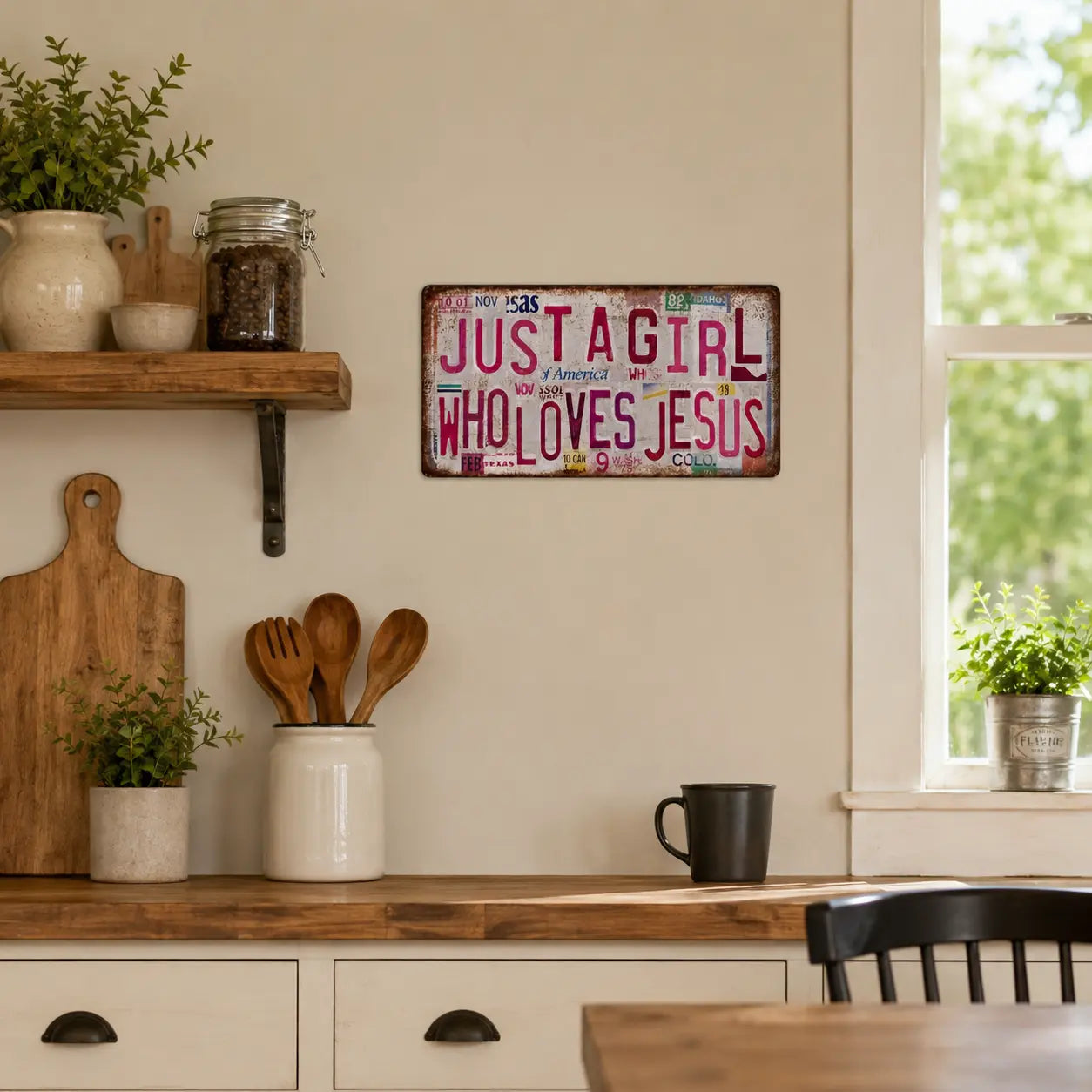 Christian Wall Art: Rustic Farmhouse Sign Celebrating Faith and Devotion