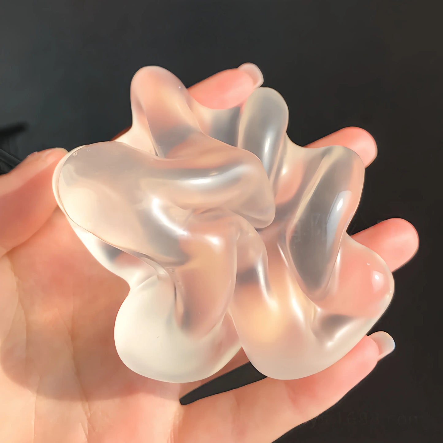 Coconut Oil Infused Moldable Stress Reliever - Reusable Soft Squeeze Fidget for Anxiety and Sensory Relief, Elegant Desktop Decor, Ideal Adult Party Favor and Holiday Gift in Multi Transparent Pastel Shades
