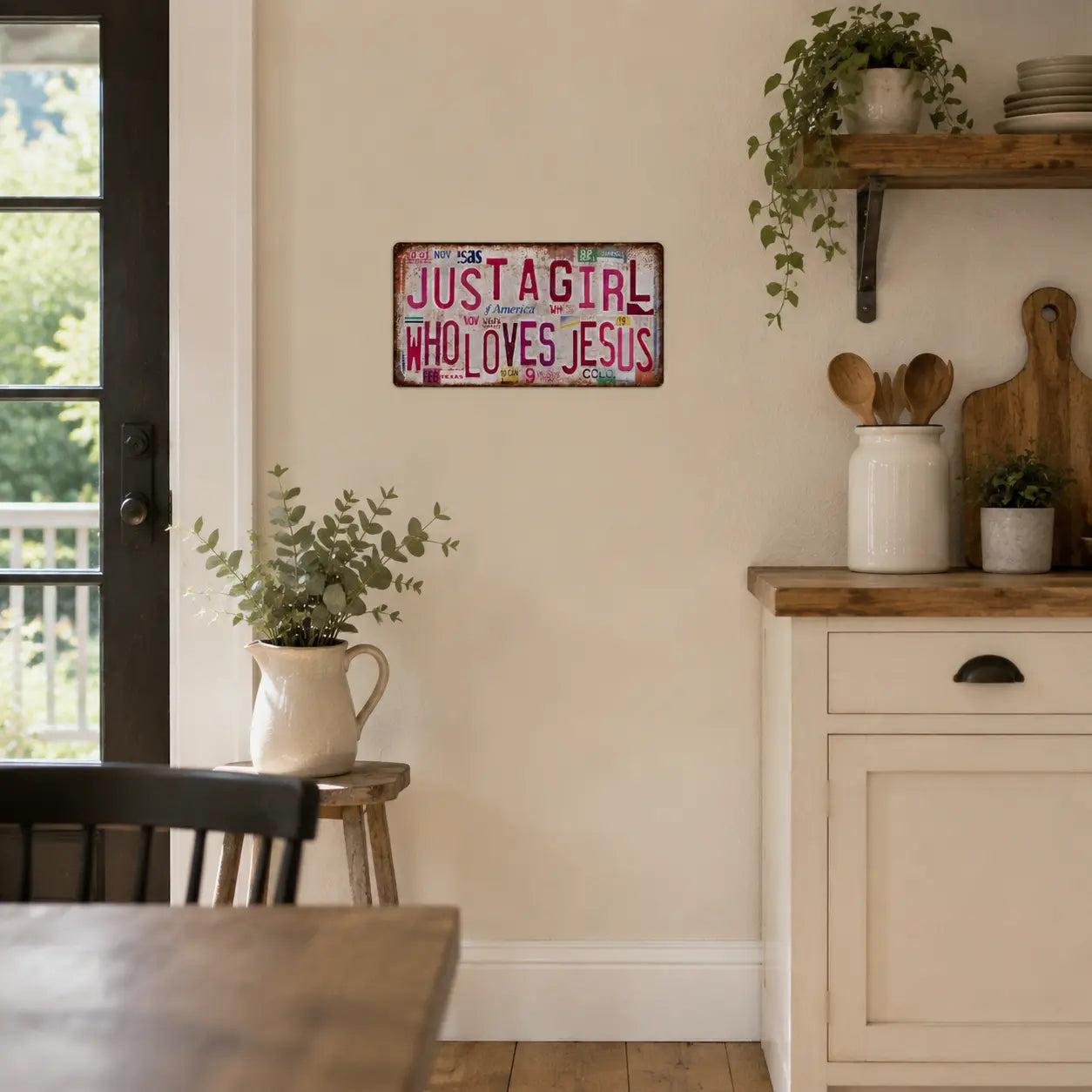 Christian Wall Art: Rustic Farmhouse Sign Celebrating Faith and Devotion