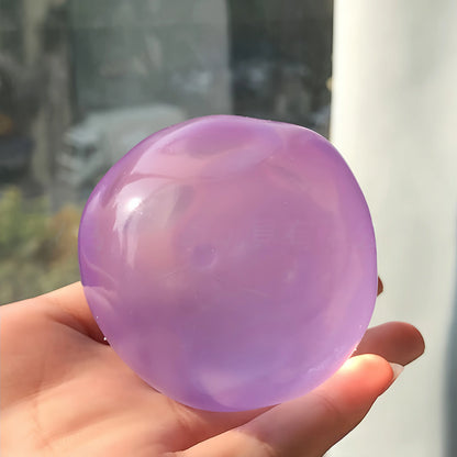 Coconut Oil Infused Moldable Stress Reliever - Reusable Soft Squeeze Fidget for Anxiety and Sensory Relief, Elegant Desktop Decor, Ideal Adult Party Favor and Holiday Gift in Multi Transparent Pastel Shades