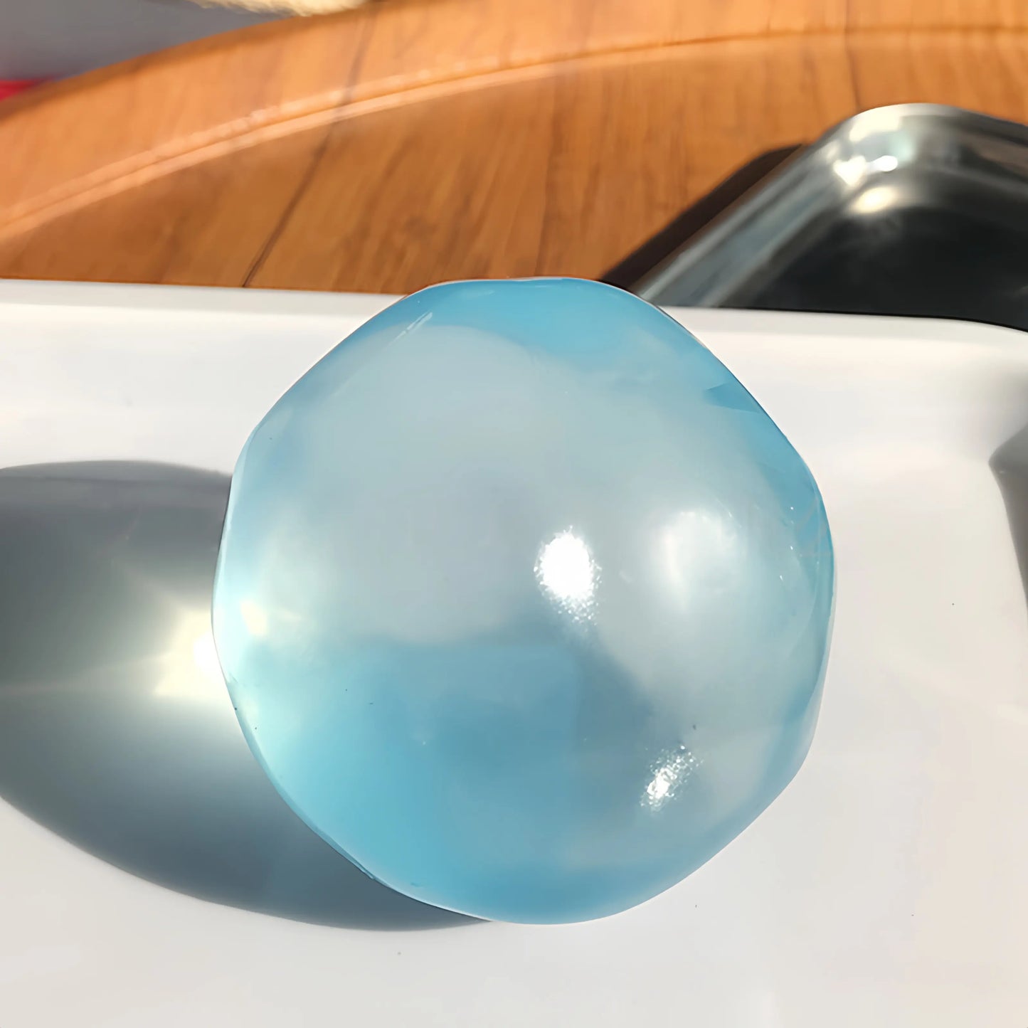 Coconut Oil Infused Moldable Stress Reliever - Reusable Soft Squeeze Fidget for Anxiety and Sensory Relief, Elegant Desktop Decor, Ideal Adult Party Favor and Holiday Gift in Multi Transparent Pastel Shades