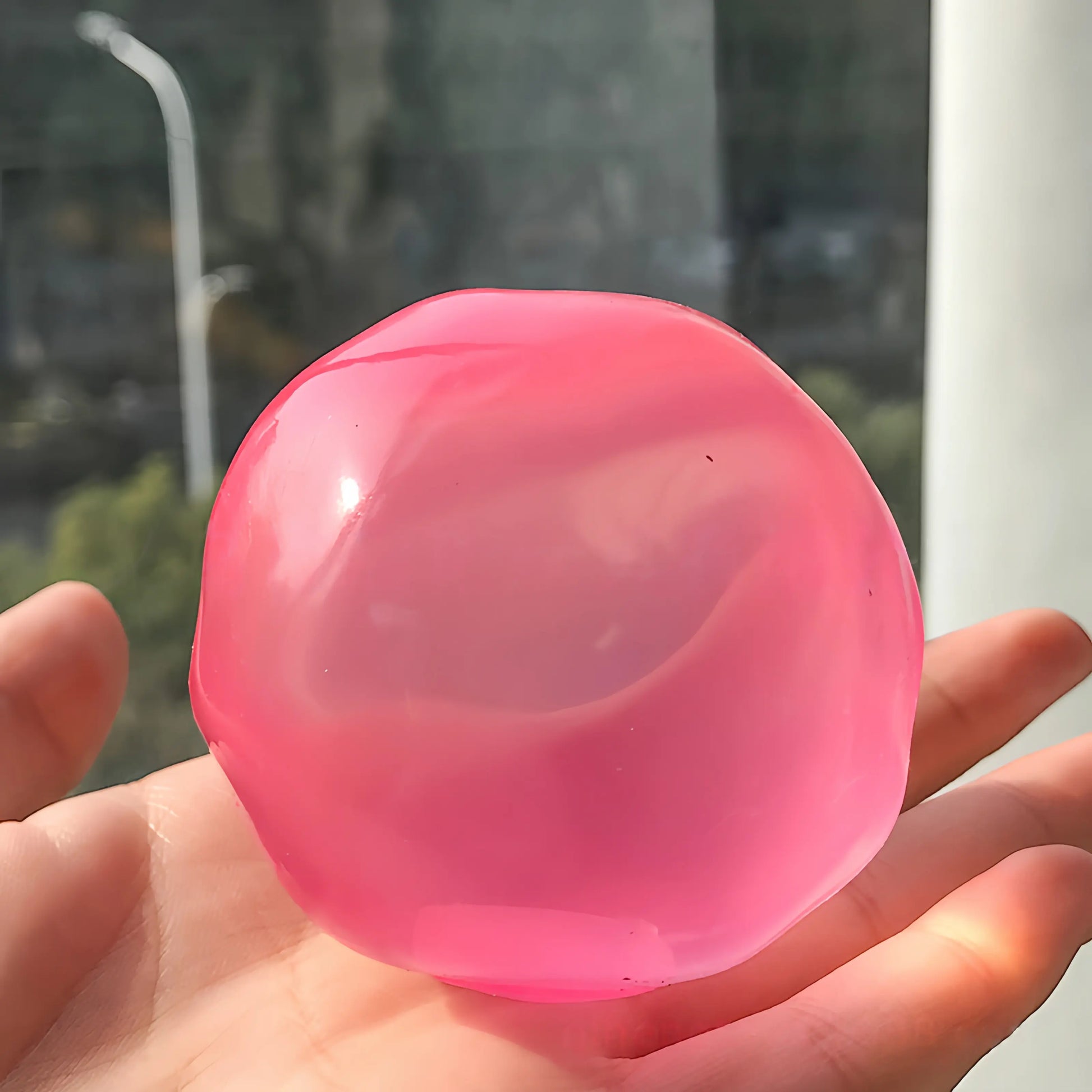 Coconut Oil Infused Moldable Stress Reliever - Reusable Soft Squeeze Fidget for Anxiety and Sensory Relief, Elegant Desktop Decor, Ideal Adult Party Favor and Holiday Gift in Multi Transparent Pastel Shades