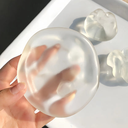 Coconut Oil Infused Moldable Stress Reliever - Reusable Soft Squeeze Fidget for Anxiety and Sensory Relief, Elegant Desktop Decor, Ideal Adult Party Favor and Holiday Gift in Multi Transparent Pastel Shades